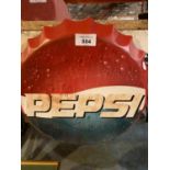 A RETRO STYLE 'PEPSI' HANGING WALL BEER BOTTLE CAP DISPLAY SIGN 35CM