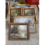 AN ASSORTMENT OF GILT FRAMED CANVAS PRINTS