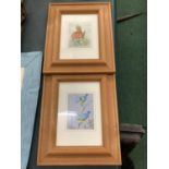 TWO SMALL FRAMED SILK PICTURES