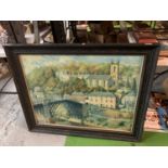 LARGE FRAMED OIL ON BOARD SIGNED J.L WOOLLEY 1976