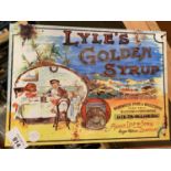 A METAL GARAGE/MAN CAVE SIGN ' LYLES GOLDEN SYRUP'