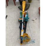 TWO ELECTRIC HEDGE CUTTERS AND AN ELECTRIC STRIMMER