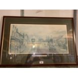 A FRAMED PRINT OF 'EMPIRE DAYS - HOME PORT' SIGNED J L CHAPMAN