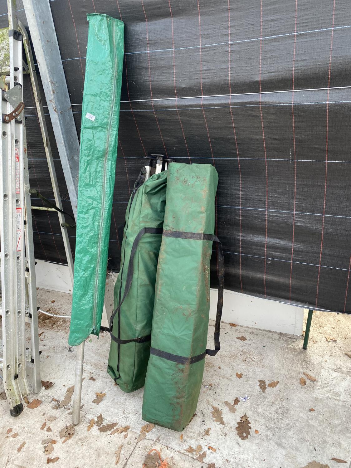 TWO FOLD OUT GAZEBOS AND A WASHING LINE