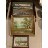 FOUR FRAMED PRINTS OF VARIOUS DIFFERENT SCENIC AREAS