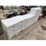 FOUR WHITE BEDROOM CHESTS OF DRAWERS