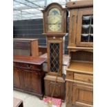 A MODERN OAK LONGCASE CLOCK WITH GLAZED AND LEADED DOOR AND THREE WEIGHTS (FENCLOCKS, SUFFOLK)