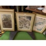 FIVE LIMITED EDITION FRAMED PESCATORIAL PRINTS SIGNED ROBIN ARMSTRONG (TWO WITHOUT GLASS)