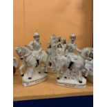 A GROUP OF NAMED CHARACTER STAFFORDSHIRE FLATBACK FIGURES