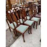SIX QUEEN ANNE STYLE DINING CHAIRS