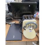 AN ASSORTMENT OF ELECTRICALS TO INCLUDE A KETTLE AND TOASTER, ACER LAPTOP AND A MONITOR