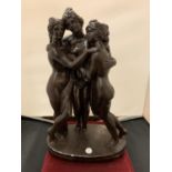 AN ORNAMENT DEPICTING THE THREE MUSES - HEIGHT 43CMS