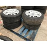 A SET OF FOUR BMW RIMS WITH 225/40 R17 DUNLOP TYRES