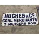 A VINTAGE ENAMEL 'HUGHES & CO' SIGN