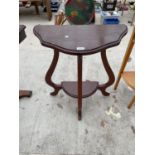 A MAHOGANY DEMI LUNE HALL TABLE