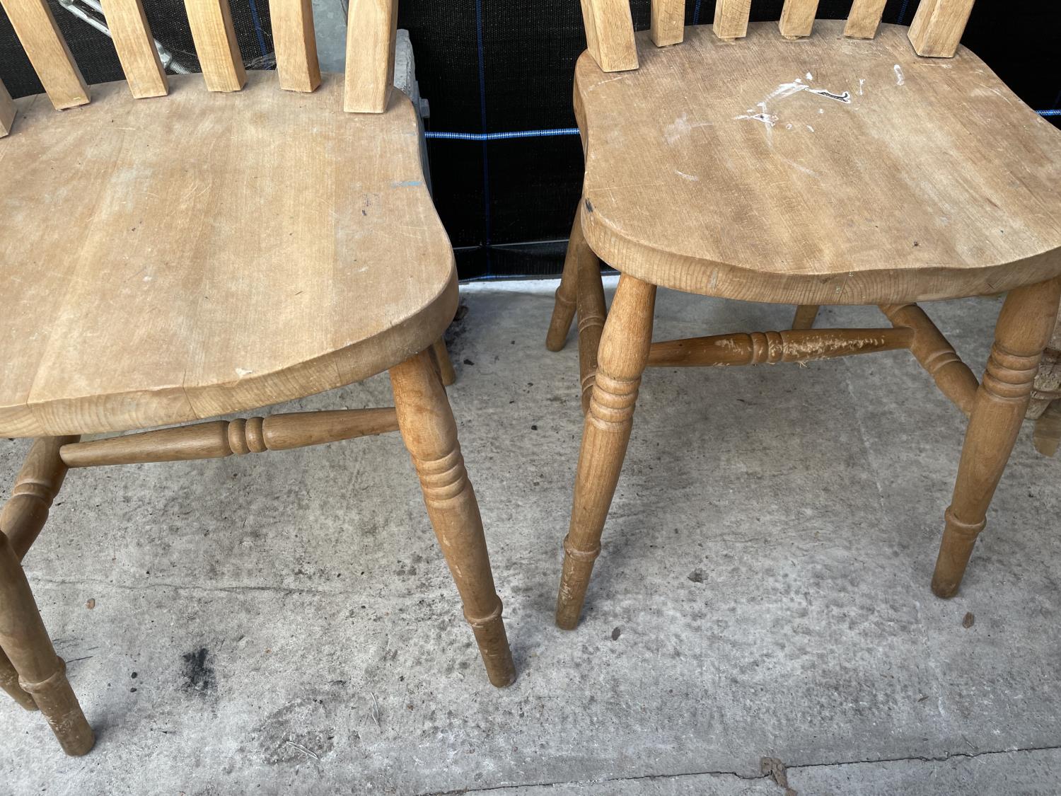 THREE VICTORIAN STYLE KITCHEN CHAIRS - Image 3 of 4