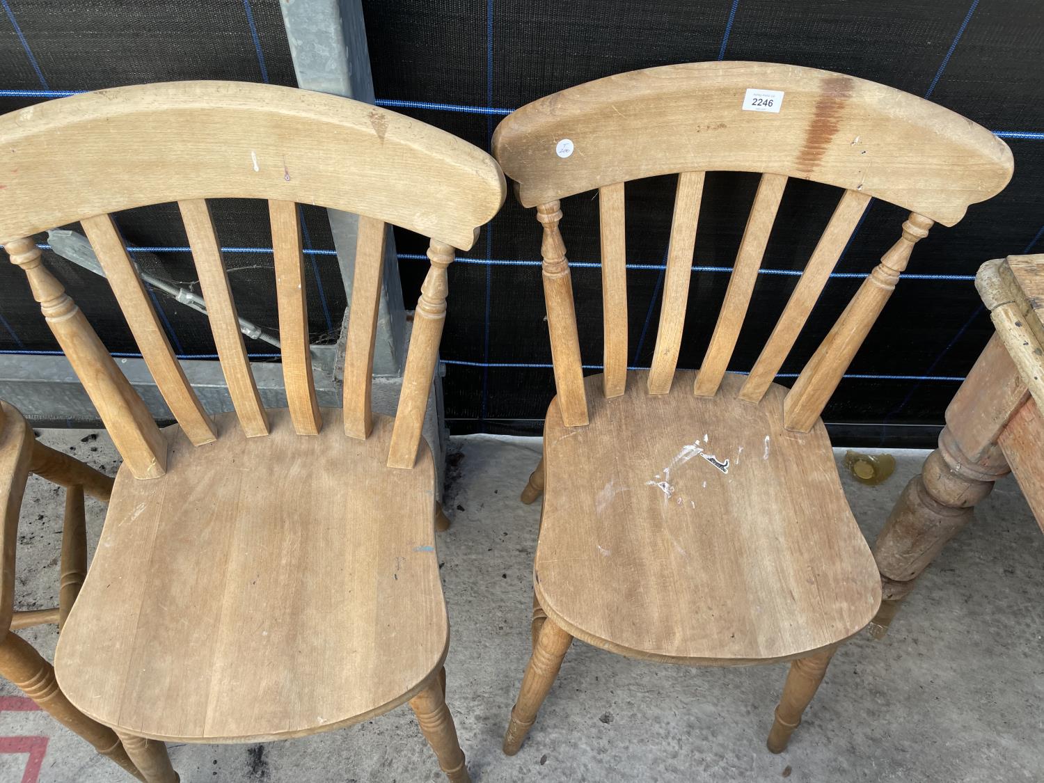 THREE VICTORIAN STYLE KITCHEN CHAIRS - Image 2 of 4