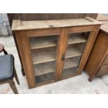 A SATINWOOD TWO DOOR BOOKCASE TOP, 37.5" WIDE