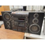 SONY HI-FI SYSTEM WITH RECORD PLAYER TAPE DECK AND COMPLETE WITH SPEAKERS