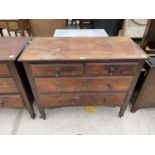 A SATINWOOD CHEST OF TWO SHORT AND TWO LONG DRAWERS