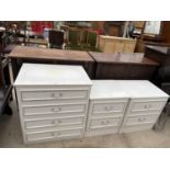 THREE MODERN WHITE BEDROOM CHESTS