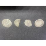 FOUR HAMMERED COINS - BELIEVED SHILLINGS