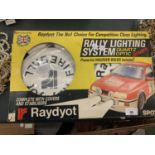 A BOXED RAYDYOT RALLY LIGHTING SYSTEM (QUARTZ OPTIC POWER)