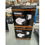 A PAIR OF RHINO 2KW FAN HEATERS BELIEVED IN WORKING ORDER BUT NO WARRANTY