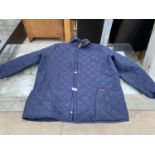A BARBOUR BLUE QUILTED MENS XL JACKET