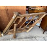 A VICTORIAN PITCH PINE AND OAK PULPIT HAND RAIL