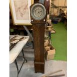 A WOODEN 'REFLECTOR' GRANDMOTHER CLOCK H:133CM