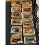 TWELVE LLEDO DIE CAST BOXED MODEL VEHICLES TO INCLUDE A 'DR BARNARDOS' AND 'BASSETTS ALLSORTS' ETC