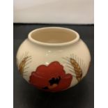 A MOORCROFT HARVEST POPPY VASE 4 INCHES TALL