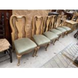 SIX QUEEN ANNE STYLE DINING CHAIRS
