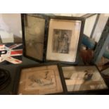 FOUR VARIOUS FRAMED VINTAGE PICTURES