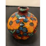 AN ANITA HARRIS HANDPAINTED AND SIGNED FLOWER VASE