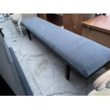 A LONG BLACK ASH BENCH SEAT