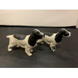 TWO BESWICK COCKER SPANIELS ONE GLASS AND ONE MATT