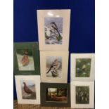 SEVEN NIGEL ARTINGSTALL SMALL MOUNTED PRINTS WHOLESALE PRICE £35