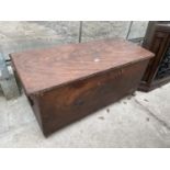 A VICTORIAN PINE BLANKET CHEST WITH CANDLE BOX, 45" WIDE