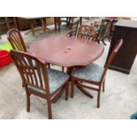 A MODERN EXTENDING DINING TABLE AND FOUR CHAIRS (WILLIAM LAWRENCE, NOTTINGHAM)