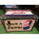 A VINTAGE STYLE PEPSI STORAGE TRUNK