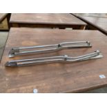 A RARE SET OF TWO BREV. FIAR G CESARI CHROME LAMBRETTA DUAL SIDE PANEL BARS - TO FIT A SERIES 3