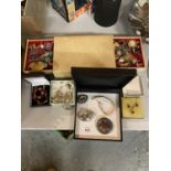 VARIOUS ITEMS OF COSTUME JEWELLERY SOME BOXED