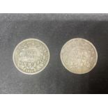 TWO VICTORIAN SHILLINGS - 1853 AND 1868