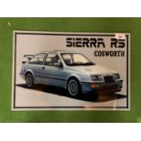 A SIERRA RS COSWORTH METAL SIGN