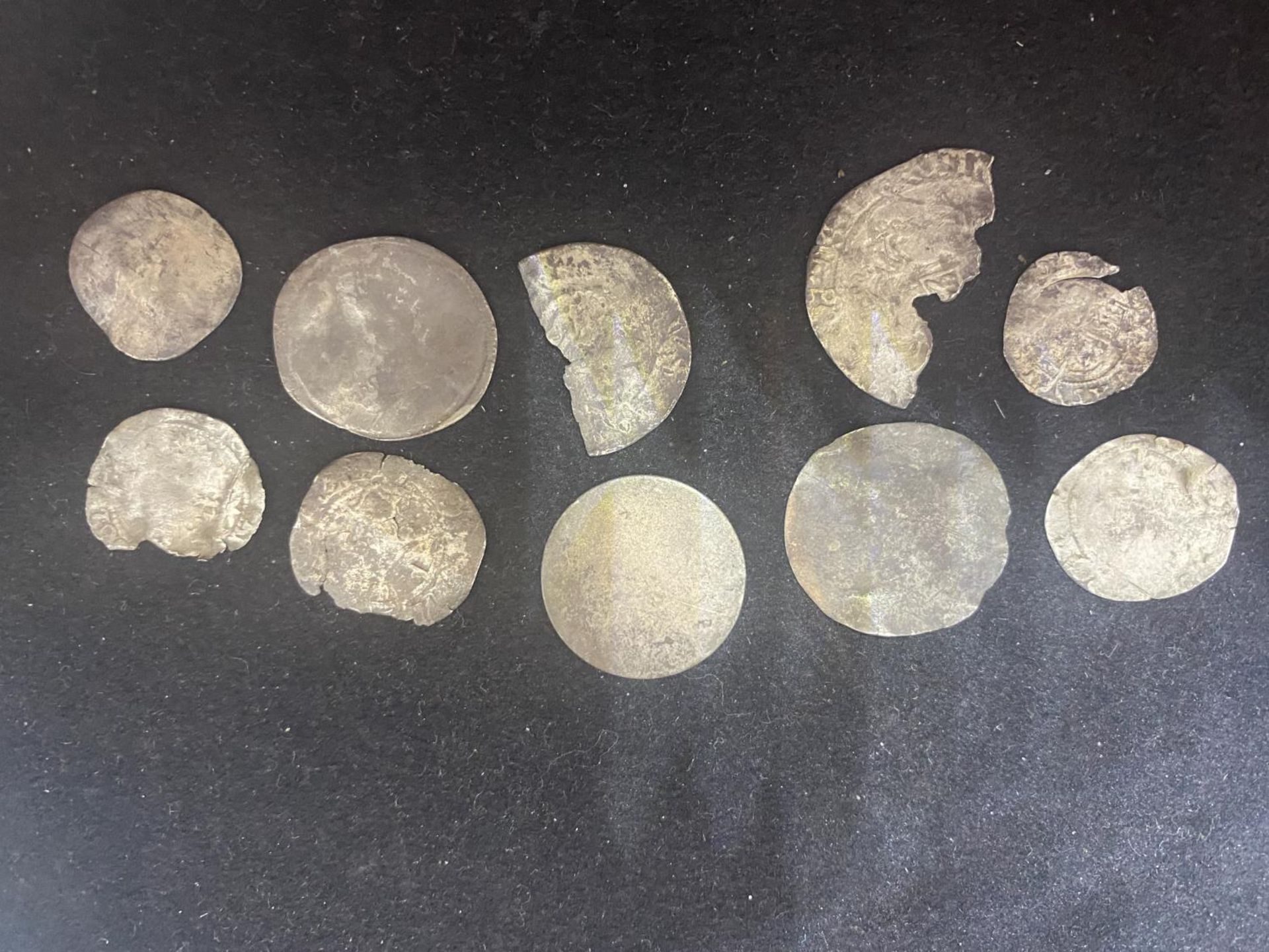 TEN HAMMERED COINS AND PART COINS