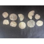 TEN HAMMERED COINS AND PART COINS