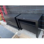 TWO BLACK ASH CABINETS