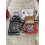 VARIOUS TOOLS - DRILL SET, 12 VOLT WRENCH ETC